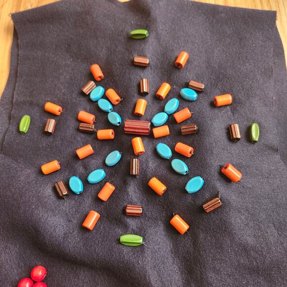 Vintage Camp Fire Girls Beaded Felt Vest 70% Wool 30% Rayon Little Girls Uniform - Picture 9 of 11